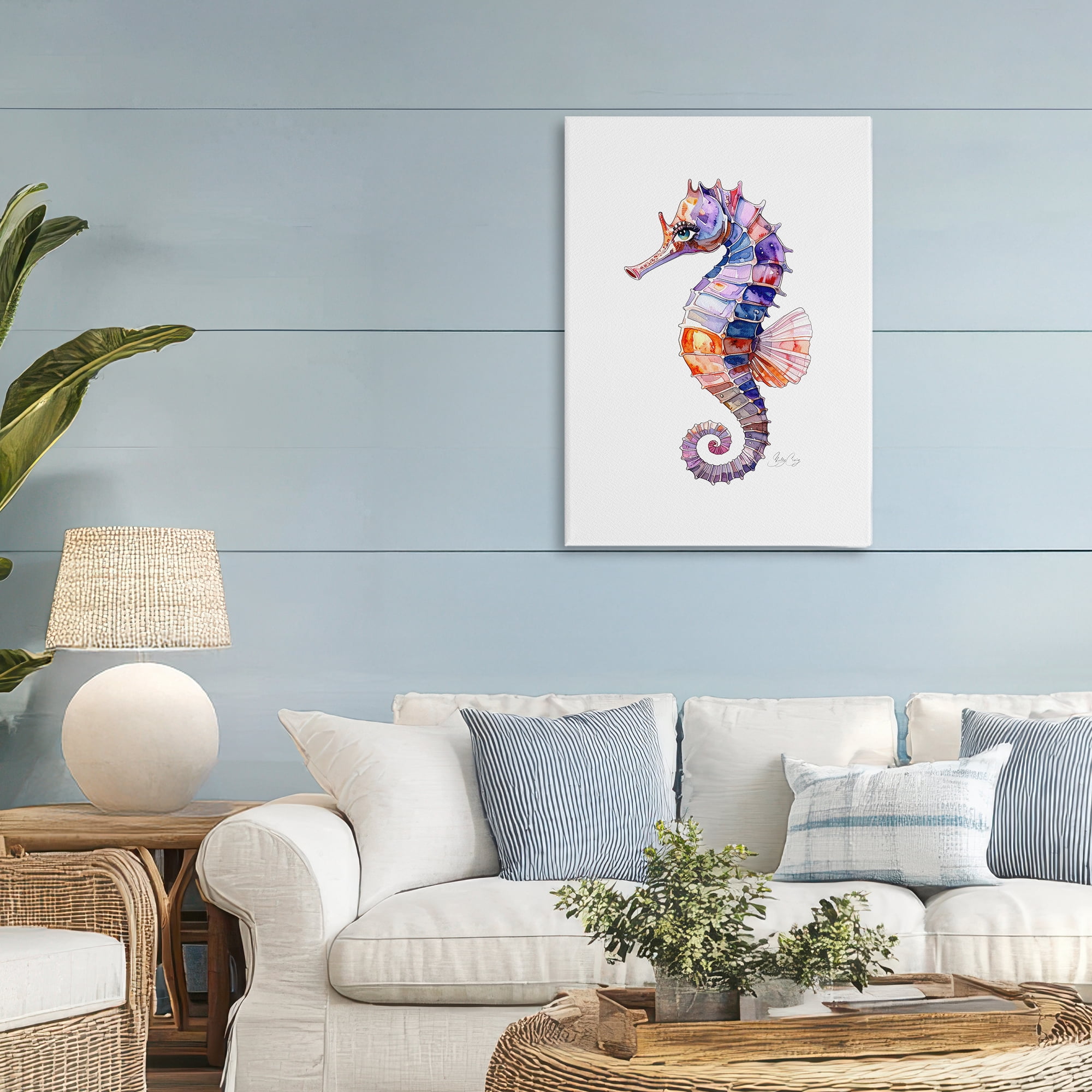 Stupell Industries Sea Whisper Seahorse Canvas Wall Art, design by Shelly Craig
