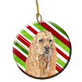 thumbnail image 1 of Buff Cocker Spaniel Candy Cane Christmas Ceramic Ornament, 1 of 1