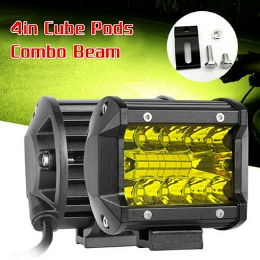 2pcs Off-Road Vehicle Car 4 Inch Yellow Driving Fog Light Working Spotlight
