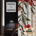 thumbnail image 3 of Red Green Valentine's Day Blackout Curtains for Bedroom/Living Room, Pinch Pleated Black Out Curtains, Summer Botanical Floral Rustic Room Darkening Window Drapes with Hooks 2 Panels, 39"x70", 3 of 8