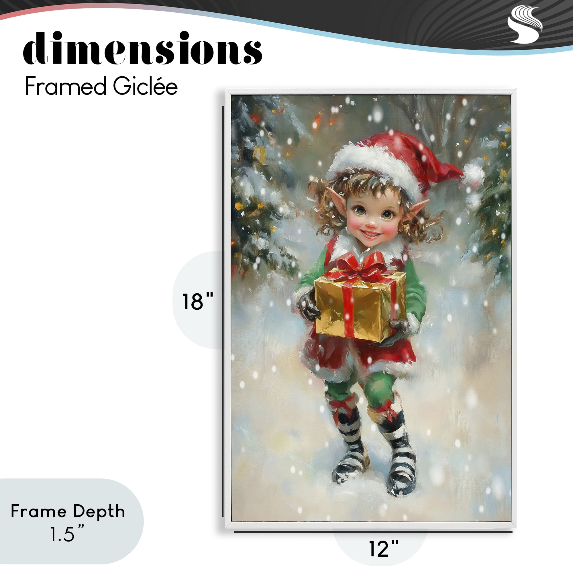 Stupell Industries Santa's Little Elf White Framed Giclee Art, design by Tina LeCour