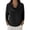 Black, variant on Women Long Sleeve Top Solid Color Cowl Neck Waffle Knit Pullover Loose Curved Hem Casual Blouse Fashion Tunic Shirts
