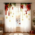 thumbnail image 4 of Hearth & Gear Rideaux Imprimés pour les Fêtes 2 Pcs de Rideaux Imprimés Plats 2D Rouges avec Flocon de Neige et Motifs, Convenant à la Chambre, au Salon, Rideaux Réchauffants 84 Rideau de Douche Beige et Rideaux, 4 of 6