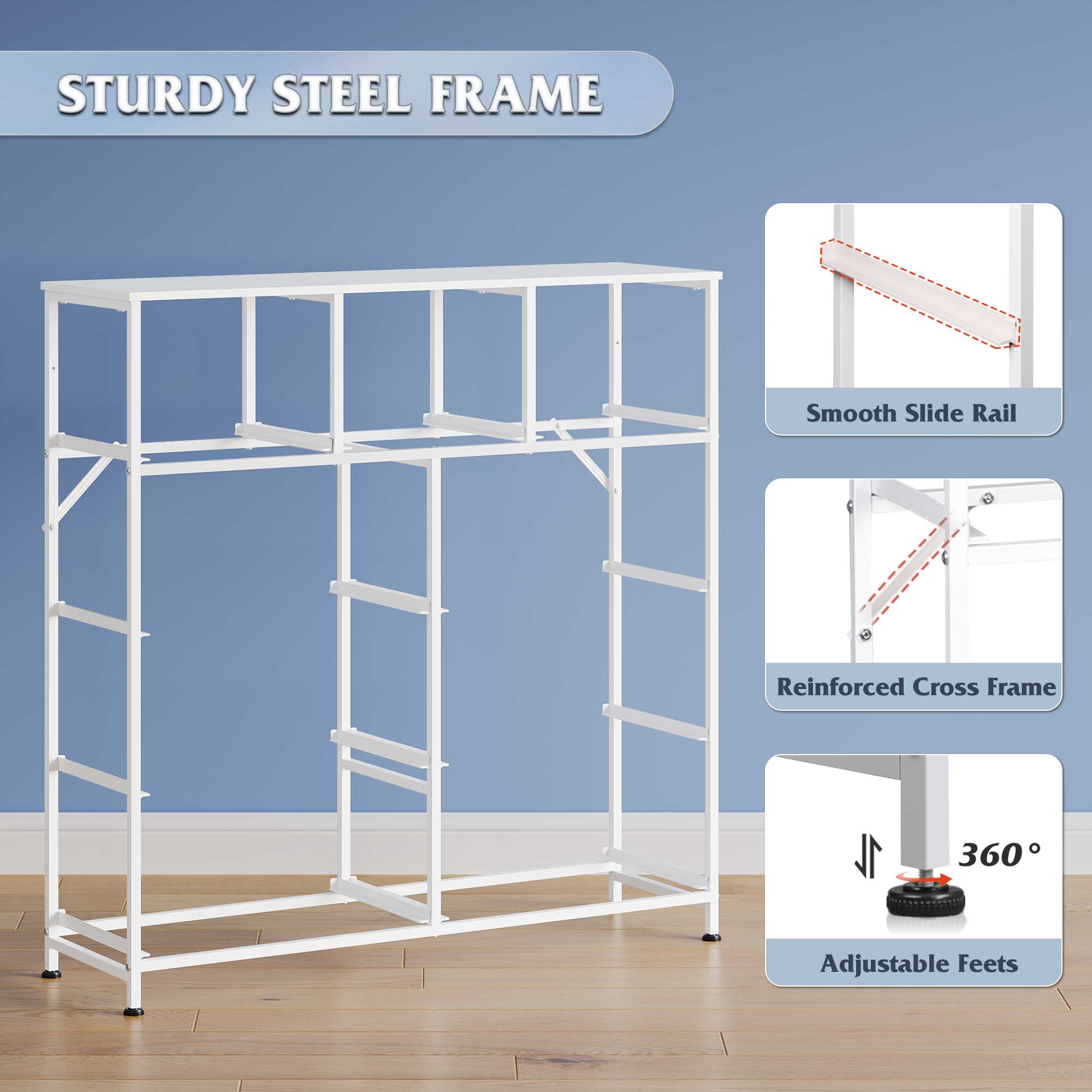 GALAXHERO 9-Drawer Fabric Dresser, Tall Storage Tower for Bedroom, Hallway, Entryway, Closet, Chest Organizer Unit with Fabric Bins, Steel Frame, Wood Top, Easy Pull Handle, Purple