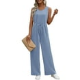 thumbnail image 2 of UVN Jumpsuits for women Summer Casual Romper Sleeveless Wide Leg Long Pants Outfits Dressy Woman Clothes, 2 of 8