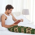 thumbnail image 5 of Bingfone Dark Green Vintage Corn Pattern Mens All Over Print Sleep Pajama Pants-Small, 5 of 5