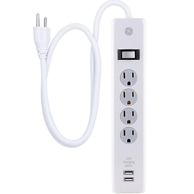 Protector de Sobretensión GE 4 Salidas 2 Puertos USB