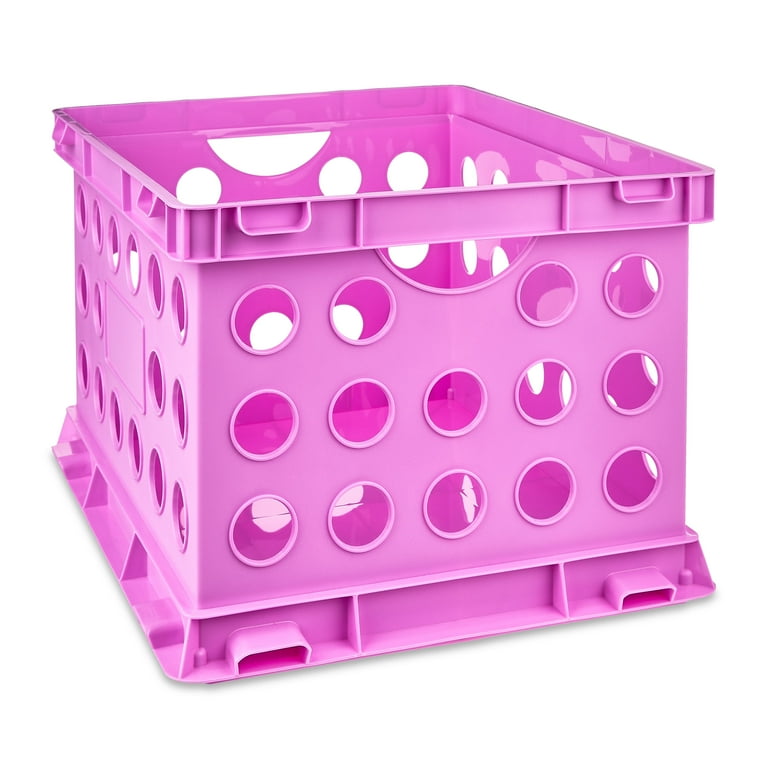 Pen+Gear Plastic File and Storage Crate, Violet Glow, 1-Pack