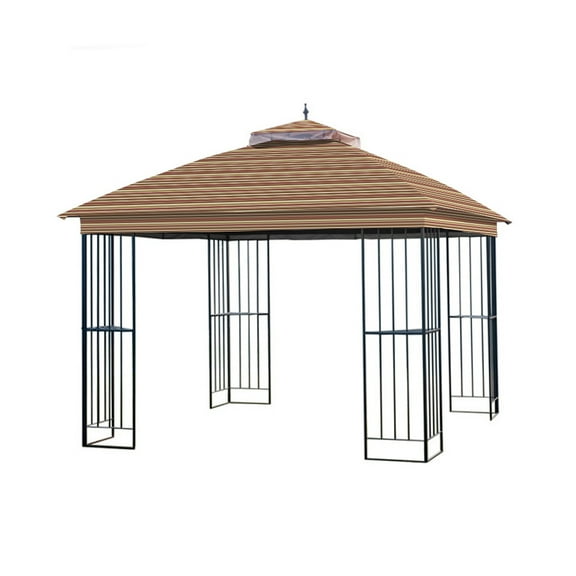 Garden Winds Replacement Canopy Top Cover for the GT Steel Finial Gazebo -Standard 350 - Stripe Canyon