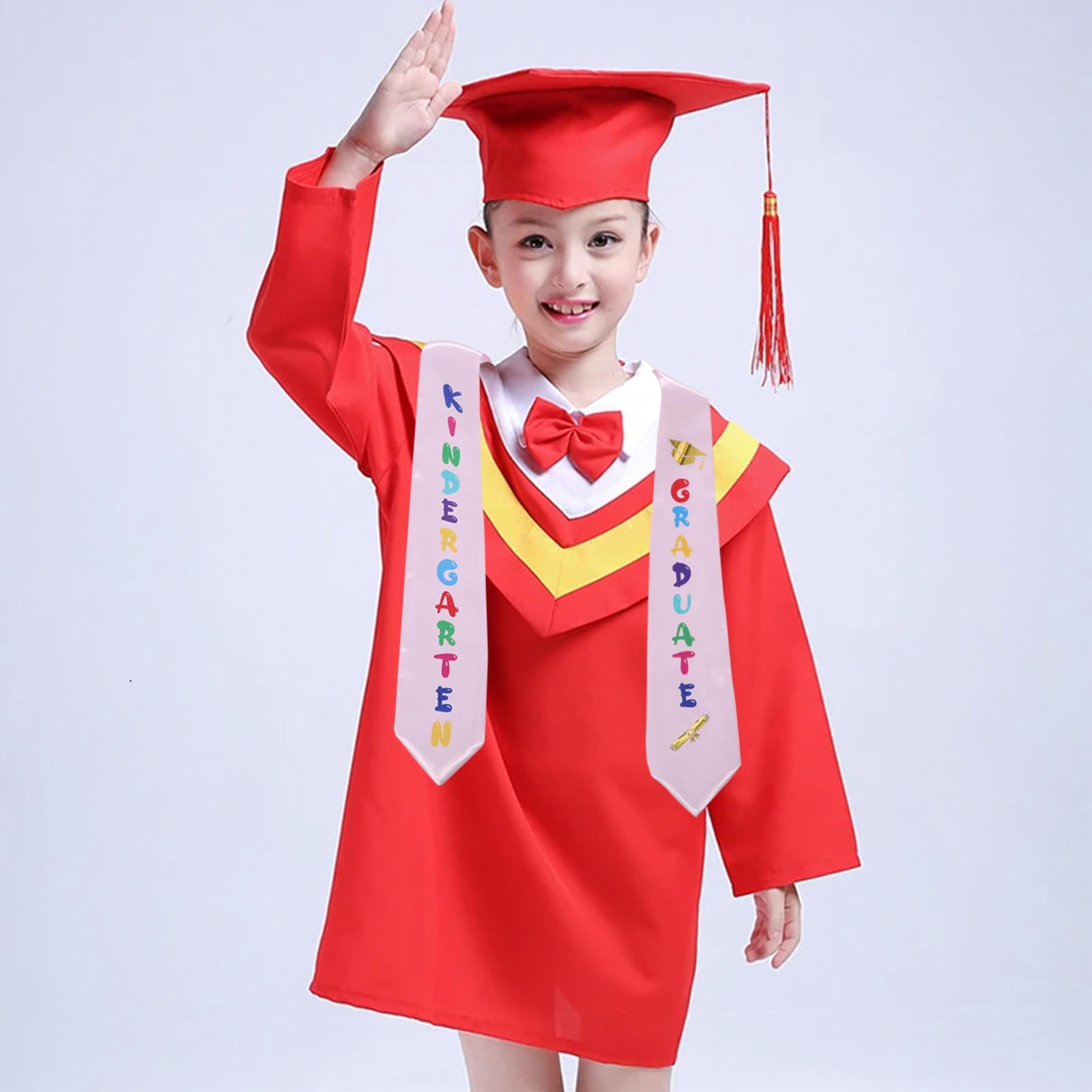 Kids Graduation Stole Sash Preschool Kindergarten Printed 40'' Long for Boys and Girls, Pink