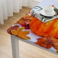 thumbnail image 4 of HAOXIT Fall Tablecloth, Pumpkin Thanksgiving Table Cloth, Fence Decorative Tablecloths, Red Orange Waterproof Table Cover for Party Picnic Dinner, Rectangle 60''x60'', 4 of 7