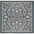 thumbnail image 6 of SAFAVIEH Courtyard Nanda Botanical Indoor/Outdoor Area Rug, Navy/Beige, 5'3" x 5'3" Square, 6 of 9