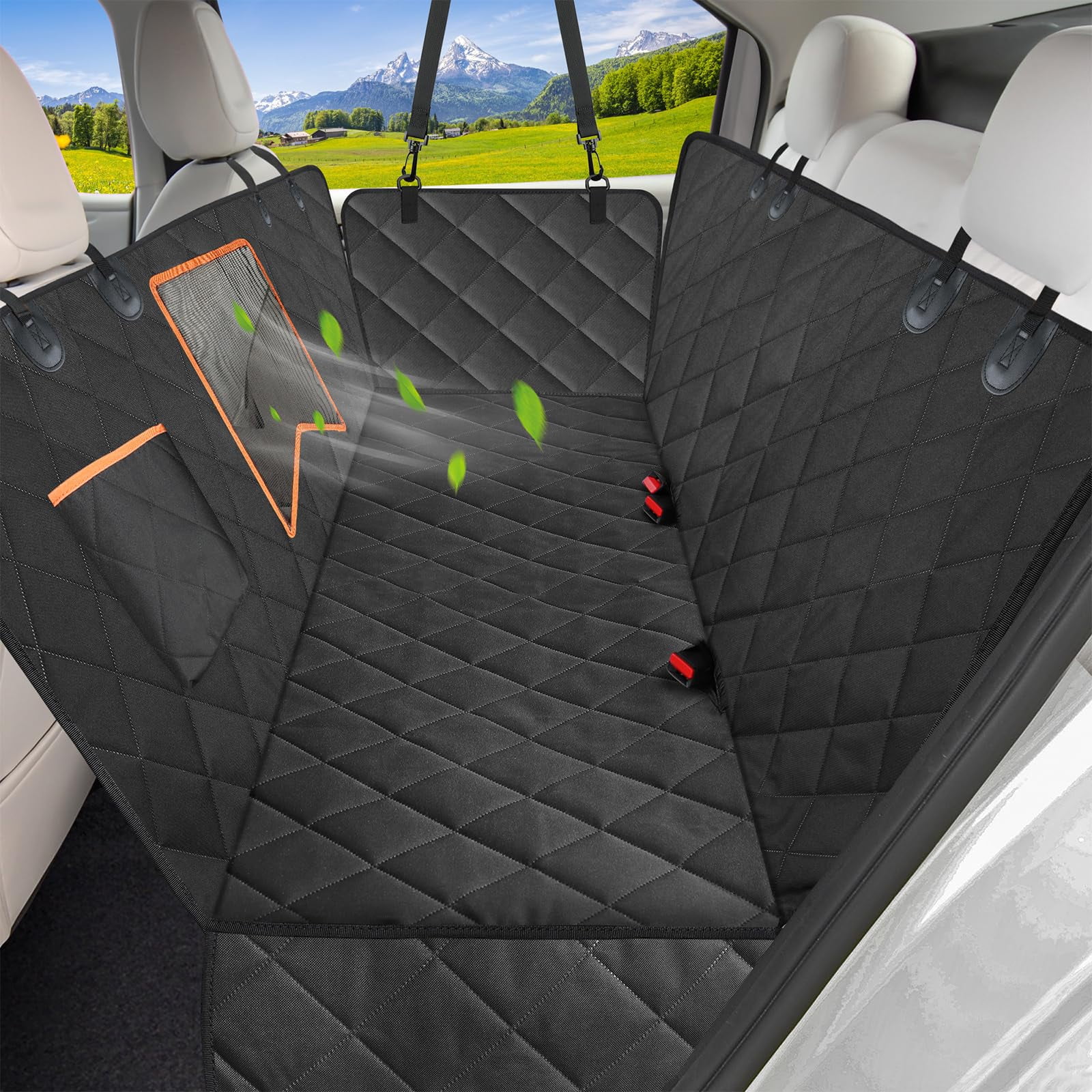 Kytely Dog Car Seat Cover Waterproof Dog Car Hammock with Mesh Window Anti Scratch Nonslip Car Dog Cover Back Seat Durable Pet Dog Seat Cover for Cars Trucks and SUVs Walmart