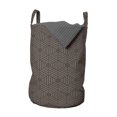 thumbnail image 1 of Abstract Laundry Bag, Modern Illustration of Hexagonal Dotted Elements Geometric Feels, Hamper Basket with Handles Drawstring Closure for Laundromats, 13" x 19", Taupe Grey Pastel Brown, by Ambesonne, 1 of 4