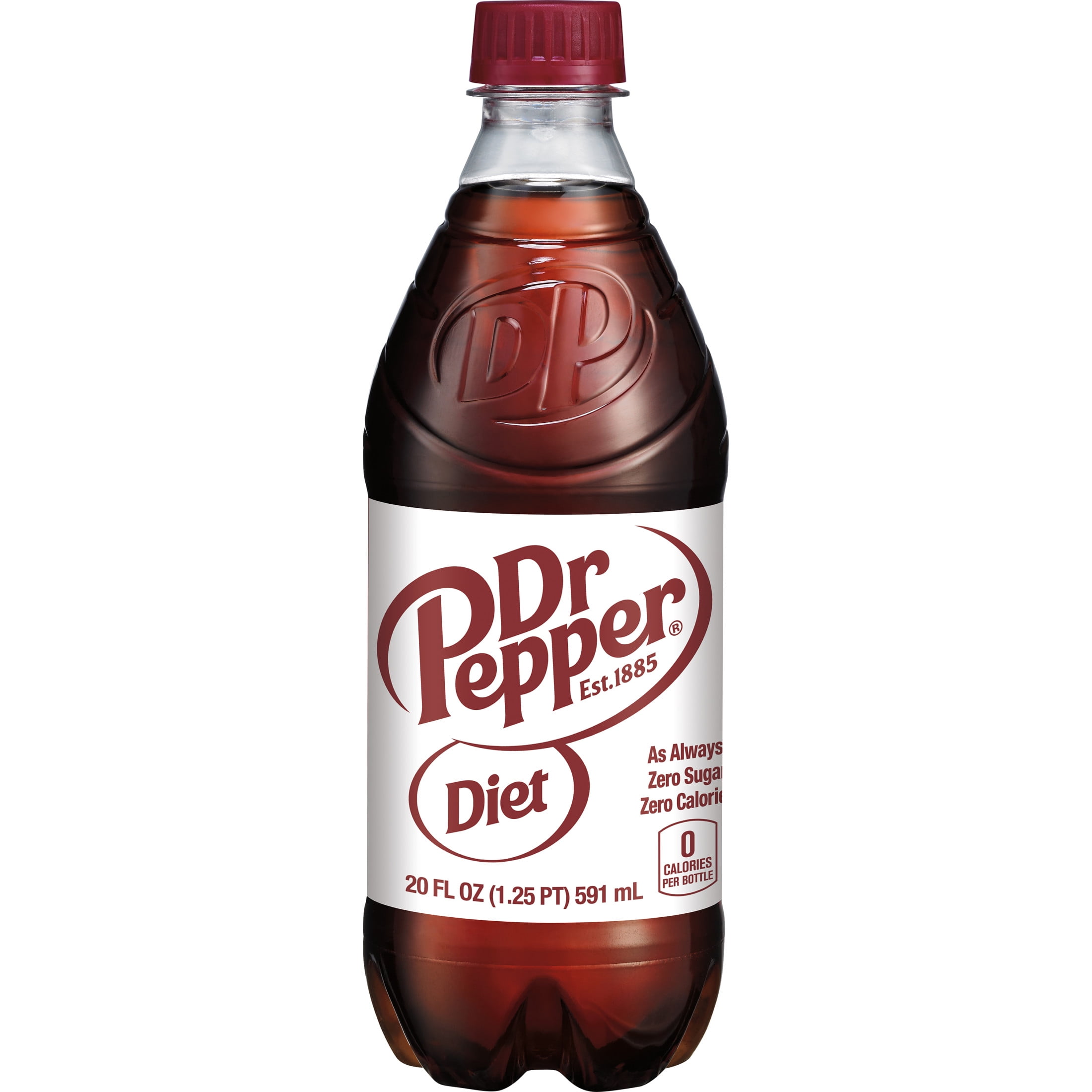 (5 pack) Diet Dr Pepper Soda Pop, 20 fl oz, Bottle