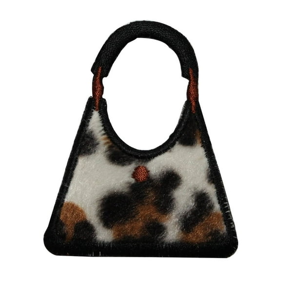 ID 8366 Fuzzy Leopard Print Handbag Fashion Iron On Embroidered Patch Applique