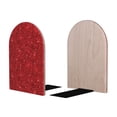 thumbnail image 2 of Lsque Red Glitter Printed Wood Bookends,Non-Skid Bookend for Shelves,Heavy Duty Support Bookends,Non-Slip Foam Pads for Office, Home, and Library,1 Pair, 2 of 8