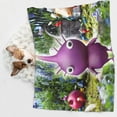 thumbnail image 5 of Lsque Pikmin Pattern Waterproof Throw Blanket Pet Blanket for Dogs & Indoor Cats, Washable - Shaggy Plush Calming Long Faux Fur & Velvet Dog Blanket -, 5 of 8