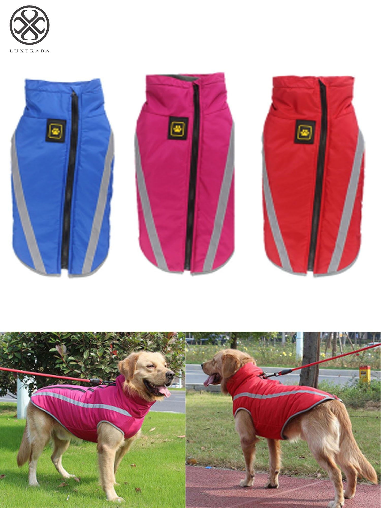 S, Red Idepet Dog Raincoat Hoodie with Collar Hole,Waterproof Dog Rain Poncho Reflective Dog Rain Jacket Windproof Hoodies for Small Medium Large Dogs