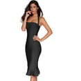 thumbnail image 4 of Womens Halter Fishtail Bandage Party Dress Elegant Wedding Guest Dress, 4 of 6