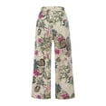 thumbnail image 4 of Pantalones Largos Hasta Los Tobillos de Algodón Y Lino Con Estampado Para Mujer, Pantalones Elásticos Casuales Con Bolsillos Odeerbi ODB-6, 4 of 8