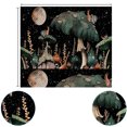 thumbnail image 5 of Tapiz de setas Tapiz de luna y plantas Tapiz de caracol Trippy Tapices Tapiz estético de fantasía para colgar en la pared para dormitorio Verde, 60"×80"(150x130) TUNC Sencillez, 5 of 5