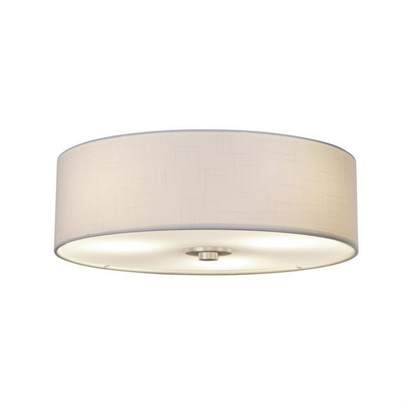 Justice Design Group Fab-9595-Whte Textile 3 Light 15" Wide Flush Mount Drum Ceiling