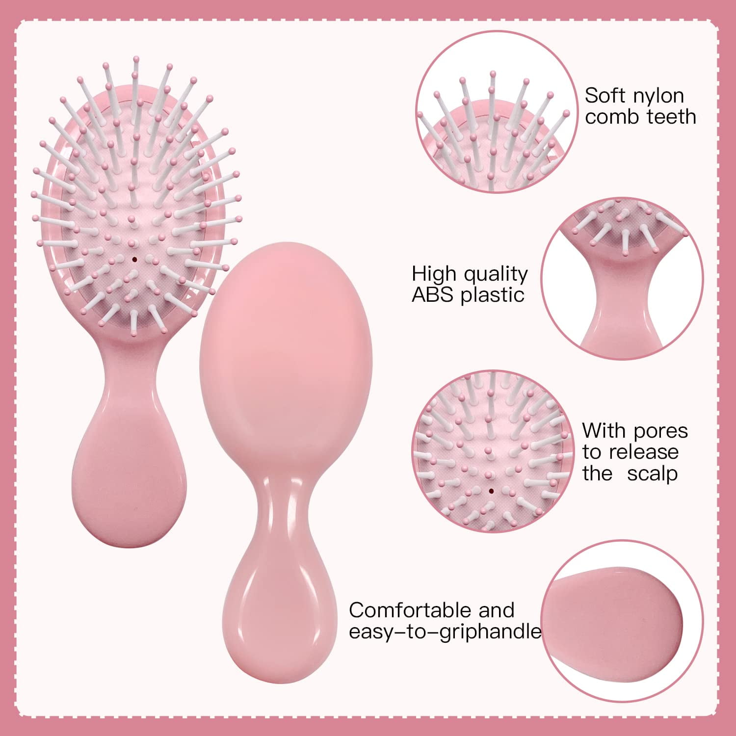 24pcs Mini Wet Hair Brush, Travel Detangling Brush for Most Hair Types, Ease Knots Without Tears or Breakage