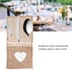 thumbnail image 4 of Juego de 10 unidades de bolsa de arpillera para tenedor y cuchillo, organizador para cubiertos, decoración de boda (corazón), 4 of 8