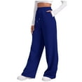 thumbnail image 6 of WENWU Pants for Womens Casual Pants Blue Trousers for Women Trouser Style Lounge Pants Women Trousers High Waisted with Pockets Womens Fall Pants, 6 of 9