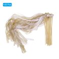 thumbnail image 3 of Uxcell Lace Silk Ribbon Fairy Sticks Wands for Wedding Party, Gold Tone 25 Pack, 3 of 6