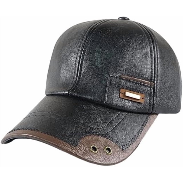 Warm Leather Baseball Caps 2026 Men's Genuines Leather Shells Fleece Lining Adjustable Cap For Fall Winter Outdoor