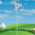 Collections Etc Patriotic American Stars Double Spinner Garden Stake Vibrantly Colored, Double