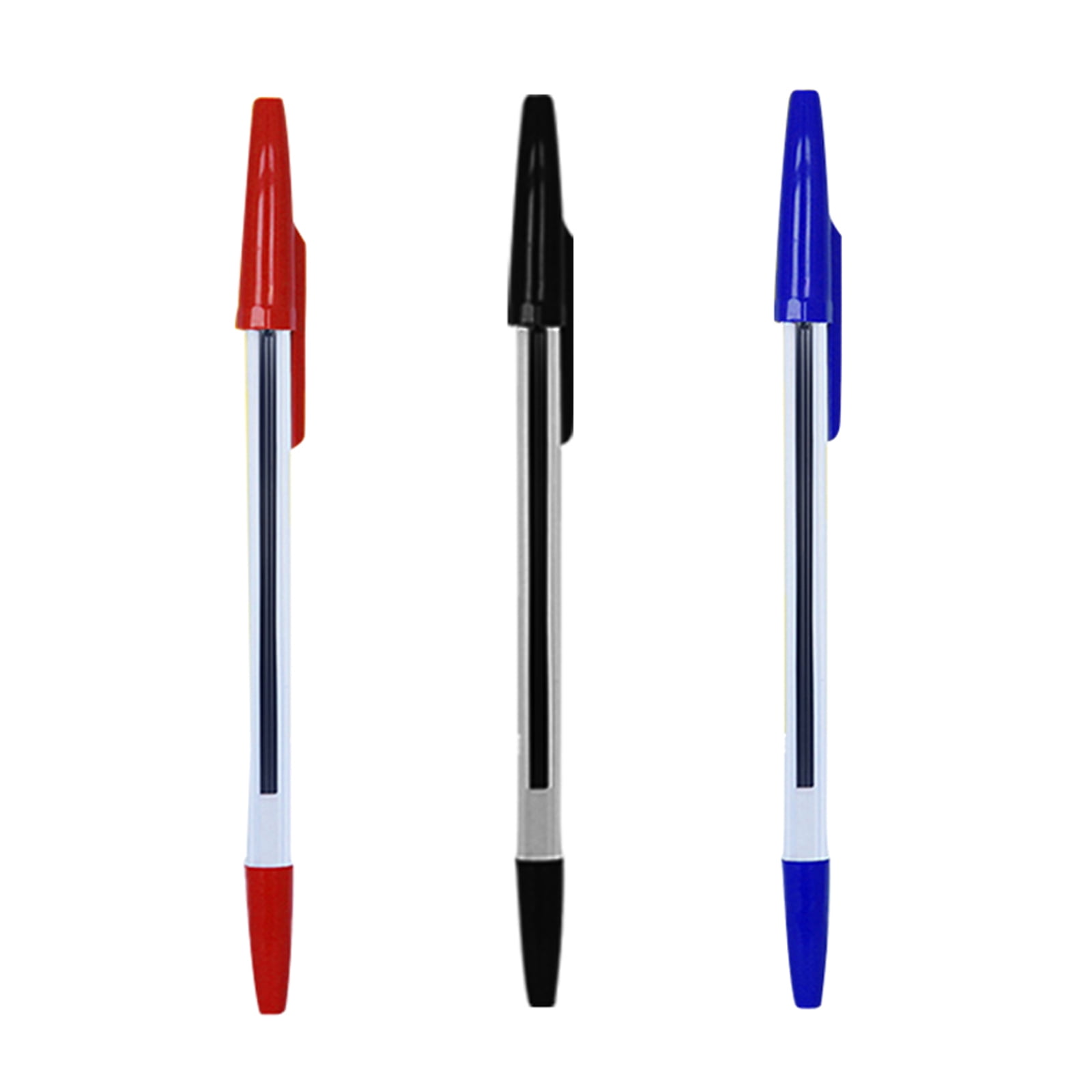 Ballpoint Pen 12/24/50/100Pcs Office Point Pen with Refills, Blue/Black/Redness Inks, Writing Pen