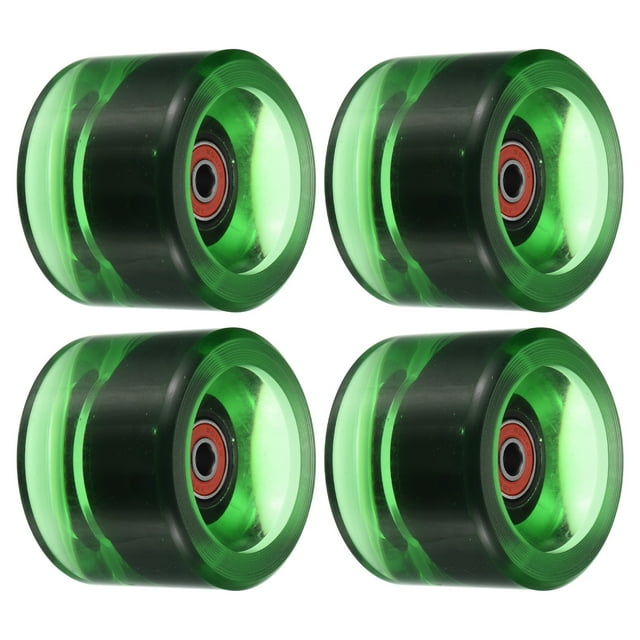 Uxcell 70mm 78A with Red ABEC-9 Soft Cruiser Wheels Street Wheels Skateboard, Clear Green 4 Pack