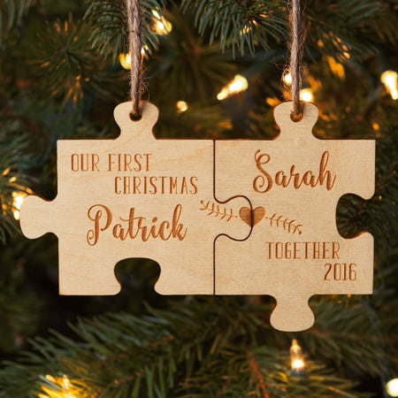 Our First Christmas Together Personalized Wood Ornament Set Walmart Com Walmart Com