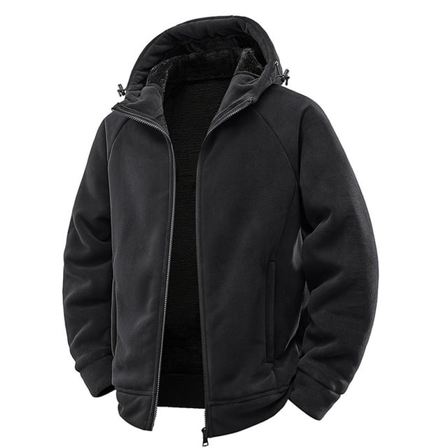 Lovzfmll Veste en Molleton pour Femmes à Capuche Doublée en Peluche Fermeture Éclair Noire, 4TG