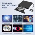 thumbnail image 2 of AUBEAMTO External CD/DVD Drive for Laptop in white , USB 3.0 & Type-C CD Burner, Portable DVD Player, Slim External Optical Drive Compatible with Windows, Mac, Linux OS (2 in 1 USB A&C), 2 of 7