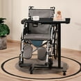 thumbnail image 2 of Table Électrique au-Dessus du Lit avec Roues, Tables d'Appoint Réglables en Hauteur pour Chevet, Sofa et Fauteuil Inclinable, Petit Bureau Roulant en Forme de C pour Ordinateur Portable pour Bureau à Domicile, Noir, 2 of 5