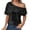Black, variant on Womens Summer Tops Short Sleeve Shirts Cowl Neck Sequin Sparkly Tops Summer Loose Fit Tops Trendy, S