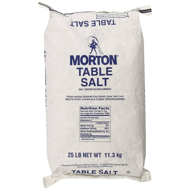 Morton Plain Table Salt 25 Pound bag