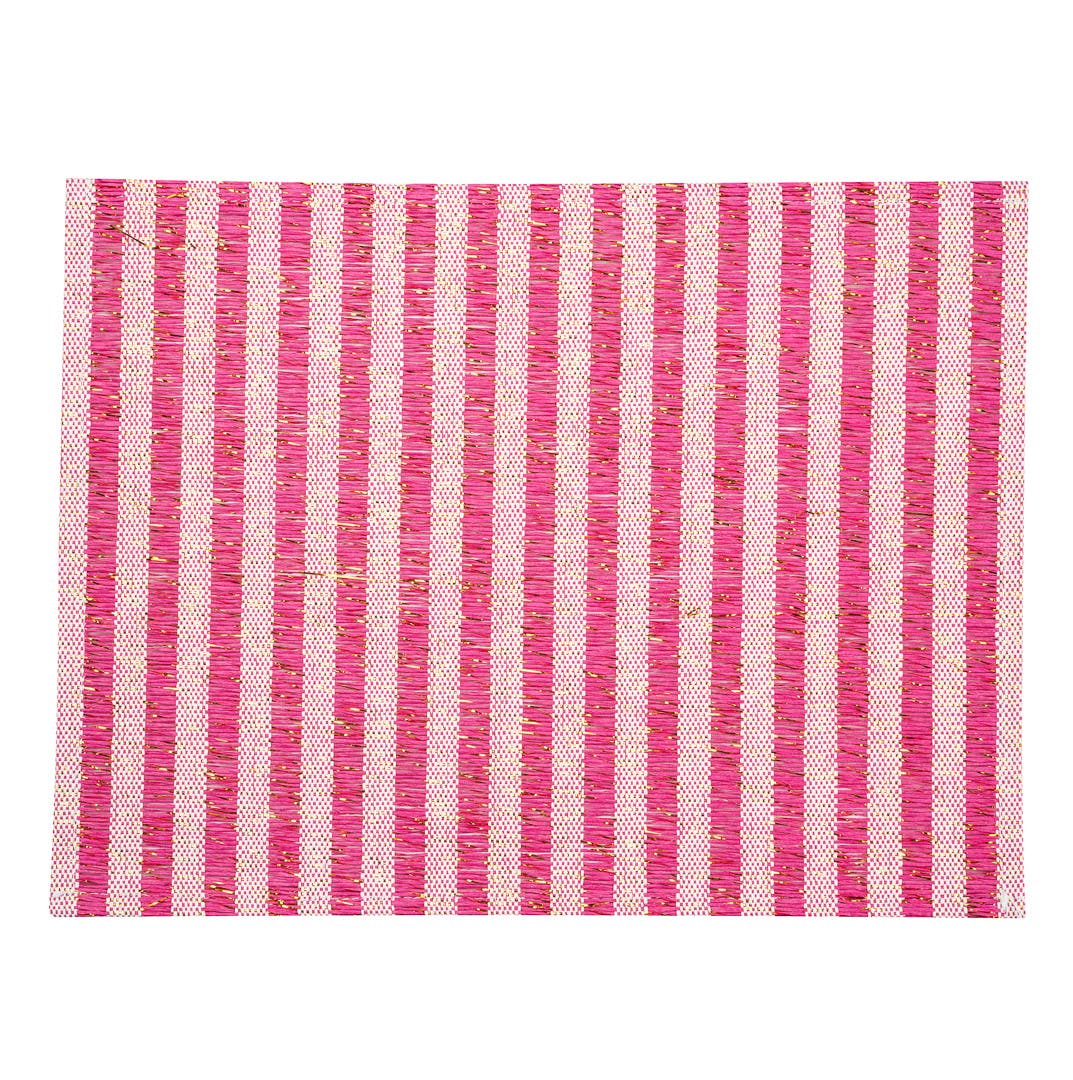 Pink Striped Placemat 16" x 12" 6 count box