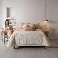 thumbnail image 4 of Ultra-Soft Queen/King Size Sherpa Blanket, Cozy and Warm Double-Sided Plush Blanket, Peach and White with Floral Design, Bremen, 87" x 98", Machine Washable, 4 of 7