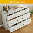 thumbnail image 3 of Heynemo Dresser for Bedroom with 7 Drawers, Wood Drawer Organizer for Bedroom, Living Room, Hallway, White, 3 of 9