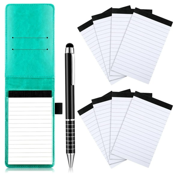 Set Mini Porta Bloc de Notas de Bolsillo Outus con Cubierta de Cuero y Bolígrafo