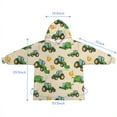 thumbnail image 7 of Cartoon Tractors Pumpkins Beige Pattern Blanket Hoodies for Kids 6-13YR Oversize Wearable Blanket Hoodies for Boys Girls Teens, 7 of 7