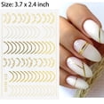thumbnail image 4 of NEWSPIED 8 Sheets Line Nail Art Stickers Rose Gold Silver Metal Nail Stickers Nail Art Supplies 3D Metallic Curve Stripe Wave Lines Nail Decals French Nail Designs Striping Tape Wavy Nail Decor, 4 of 7