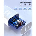 thumbnail image 3 of Cargador DelTucci de doble puerto USB C+A de 20 W para iPhone 16e con cable, 3 of 7