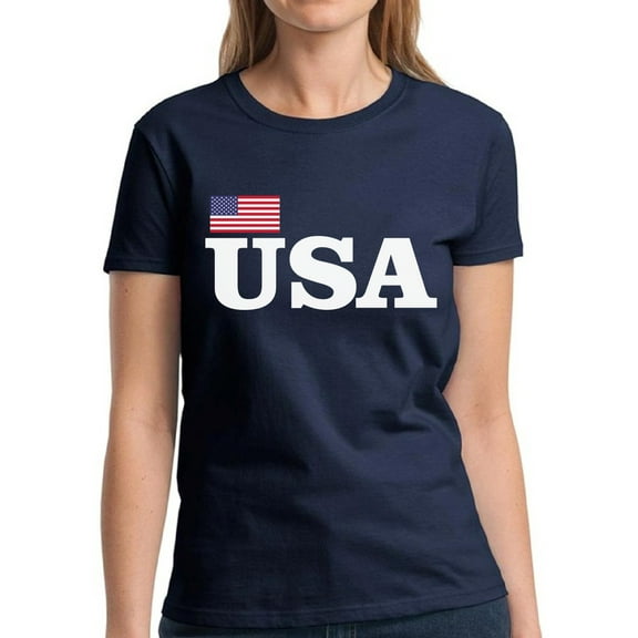 Women's USA Shirt - Graphic Tees - American Flag 4th of July Patriotic Timeless