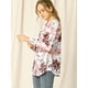 thumbnail image 4 of INSPIRE CHIC Blusa con botones de manga larga con cuello en V y blusas sueltas florales de gasa para mujer Blanco XS, 4 of 6